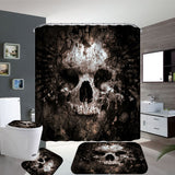 Skull,Pattern,Polyester,Bathroom,Shower,Curtain,Toilet,Cover