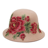 Women's,Ethnic,Peony,Bucket,Casual,Flower,Embroidery