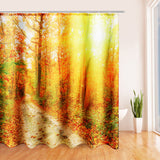 71''x71'',Autumn,Deciduous,Forest,Waterproof,Polyester,Shower,Curtains,Hooks