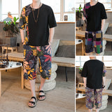 Summer,Casual,Floral,Short,Sleeve,Loose,Holiday,Beach,Shirt,Pants