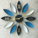Loskii,Antique,Industrial,Leaves,Clock,Novel,Style,American,Retro,Metal,Clock