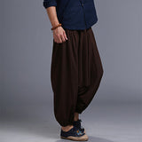 Loose,Crotch,Pants,Casual,Harem,Pants,Elastic,Cotton,Linen,Bloomers,Trousers