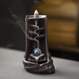 Backflow,Ceramic,Mountain,Waterfall,Smoke,Incense,Burner,Cones,Holder,Censer