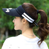 Womens,Stripe,Visor,Super,Absorbent,Breathable,Baseball,Tennis,Running