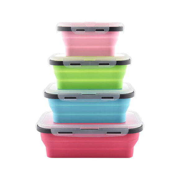 IPRee,Silicone,Lunch,Folding,Container,Camping,Picnic,Fresh,Storage,Tableware