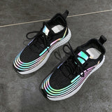 Reflective,Color,Running,Shoes,Woven,Lightweight,Breathable,Sneakers,Walking,Hiking,Shoes