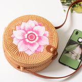 Women,Straw,Handwoven,Round,Rattan,Beach,Handbag,Crossbody,Outdoor,Travel
