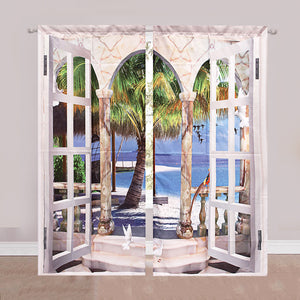 Panel,Blackout,Blinds,Thermal,Insulated,Landscrape,Window,Curtains,Printed