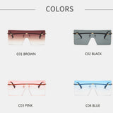 Unisex,Gradient,Color,Square,Frameless,Fashion,Protection,Sunglasses