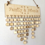 Wooden,Anniversary,Calendar,Board,Family,Friends,Birthday,Calendar,Special,Dates,Hanging