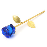 Crystal,Glass,Golden,Roses,Flower,Ornament,Valentine,Gifts,Present,Decorations