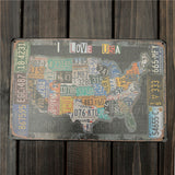 Retro,Metal,Painting,Sheet,Metal,Drawing,Poster,Decor