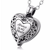 Always,Heart,Locket,Cremation,Hollow,Necklace,Pendant,Jewelry