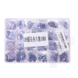 Suleve,MXAH1,1060Pcs,Alloy,Steel,Grade,Socket,Button,Round,Screws,Assortment