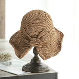 Female,Foldable,Bowknot,Decoration,Casual,Breathable,Small,Sunscreen,Straw,Bucket
