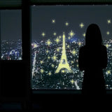 Luminous,Eiffel,Tower,Stickers,Darkness,Window,Decor