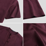 Men's,Solid,Short,Sleeve,Round,Comfortable,Breathable,Blouse,Casual,Camping,Hiking