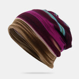 Unisex,Outdoor,Winter,Stripes,Beanie,Scarf,Cashmere,Bonnet