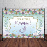 Little,Mermaid,Sweet,Birthday,Party,Backdrop,Decorations,Background,Photography,Props