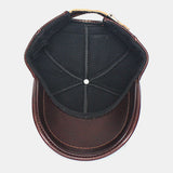 Genuine,Leather,Solid,Color,First,Layer,Leather,Casual,Baseball