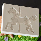 Christmas,Carousel,Horse,Silicone,Fondant,Emboss,Sugarcraft,Mould,Baking,Tools