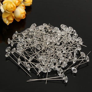 100pcs,Clear,Diamante,Flowers,Wedding,Bouquet,Supplies,Diamond,Corsage,Florist,Craft