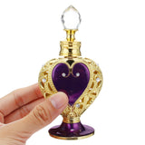 Vintage,Empty,Crystal,Metal,Purple,Heart,Perfume,Bottle,Filler,Glass,Collectible,Gifts