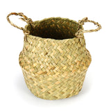 Seagrass,Woven,Storage,Wicker,Basket,Flower,Plants,Straw,Decoration