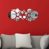 28Pcs,Sticker,Modern,Acrylic,Silver,Round,Mirror,Removable,Sticker,Decor
