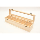 Compartments,Plain,Wooden,Caddy,Storage,Display,Container,Glass