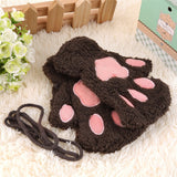 Women,Girls,Fluffy,Plush,Fingerless,Gloves,Glove,Winter,Mittens