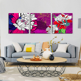 Miico,Painted,Three,Combination,Decorative,Paintings,Botanic,Lotus,Decoration