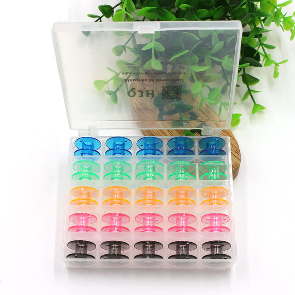 25pcs,Empty,Colorful,Plastic,Sewing,Machine,Bobbins,Spools,Brother,Babylock,Singer