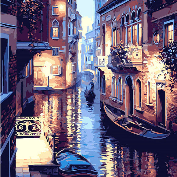 40X50CM,Frameless,Water,World,Venice,Canvas,Linen,Canvas,Painting,Paint,Numbers