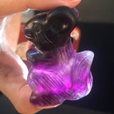 Carved,Rainbow,Fluorite,Squirrel,Natural,Quartz,Crystal,Skull,Healing,Decorations"