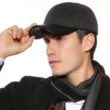 Black,Twill,Baseball,Men's,Earmuffs