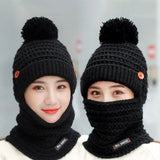 Women,Winter,Plush,Thicken,Beanie,Scarf,Earmuffs,Skull