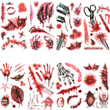 Halloween,Props,Tattoo,Stickers,Horror,Simulation,Wound,Realistic,Blood,Scars,Scratches,Stitch,Pattern