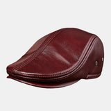 First,Layer,Cowhide,Men's,Leather,Beret,Fashion,Forward,Beret