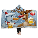 Christmas,Printing,Plush,Wearable,Battle,Royale,Hooded,Blankets,Layers