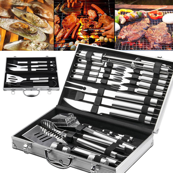 Barbecue,Stainless,Steel,Stick,Brush,Spatula,Accessories