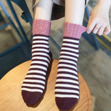 Winter,Women,Socks,Mouth,Striped,Socks,Casual,Thick,Socks
