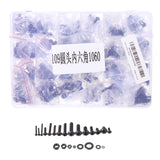 Suleve,MXAH1,1060Pcs,Alloy,Steel,Grade,Socket,Button,Round,Screws,Assortment