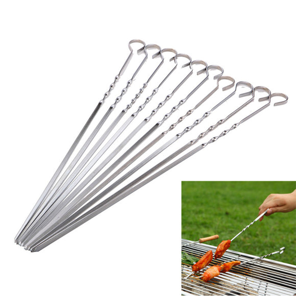 10Pcs,Stainless,Steel,Barbeque,Skewer,Needle,Kebab,Cooking,Grill,Stick