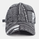 Unisex,Newspaper,Pattern,Cotton,Broad,Sunscreen,Visor,Fashion,Casual,Baseball