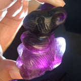 Carved,Rainbow,Fluorite,Squirrel,Natural,Quartz,Crystal,Skull,Healing,Decorations"