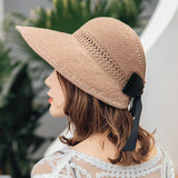 Women,Protection,Straw,Bucket,Round,Beach,Holiday