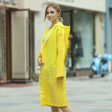 Women,Thickened,SemiTransprent,Rainwears,Korean,Style,Sleeves,Bright,Color
