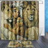 African,Woman,Egypt,Queen,Waterproof,Bathroom,Shower,Curtain,Floor,Doormat