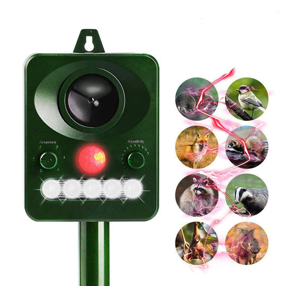 Garden,Ultrasonic,Animal,Repeller,Sensor,Solar,Powered,Flashlight,Mouse,Repeller